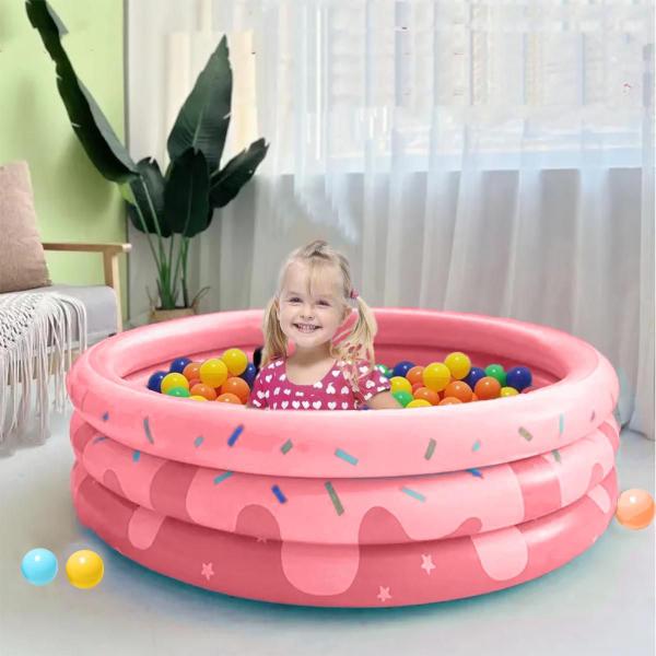 Imagem de Piscina Com Bolinhas Infantil Donuts Gigante Inflável 220L 100 Unidades 