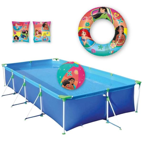 Imagem de Piscina de Armacao 6200l + Bola Inflavel + 2 Boias Das Princesas  Kit 