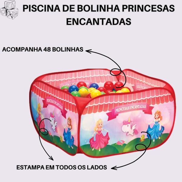 Piscina de bolinha infantil princesas encantadas com 48 bolinhas de plástico - STYLL BABY Imagem de Piscina de bolinha infantil princesas encantadas com 48 bolinhas de plástico