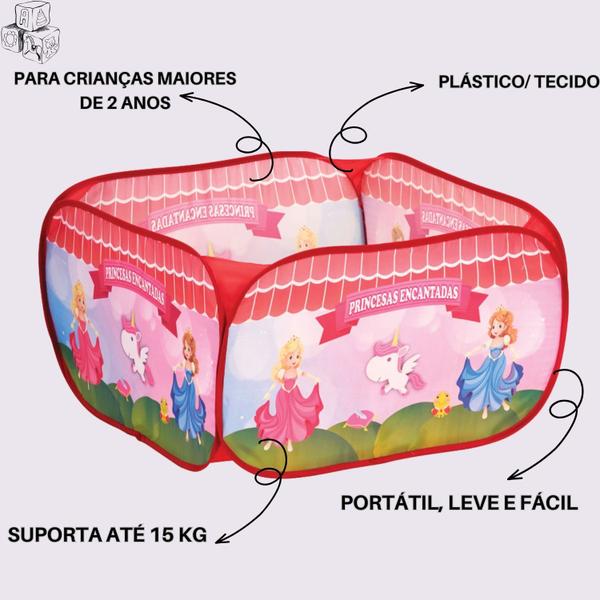 Piscina de bolinha infantil princesas encantadas com 48 bolinhas de plástico - STYLL BABY Imagem de Piscina de bolinha infantil princesas encantadas com 48 bolinhas de plástico