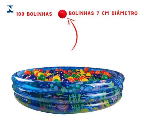 Imagem de Piscina de bolinha inflável Infantil 252 Lts + 100 Bolinhas