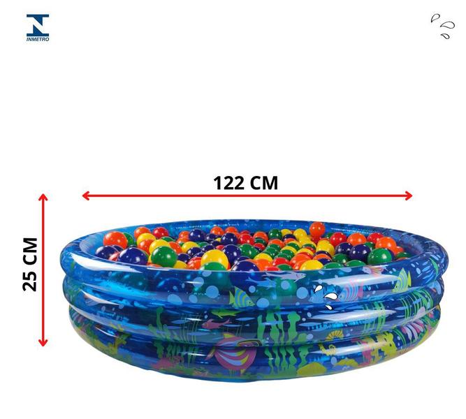 Imagem de Piscina de bolinha inflável Infantil 252 Lts + 100 Bolinhas