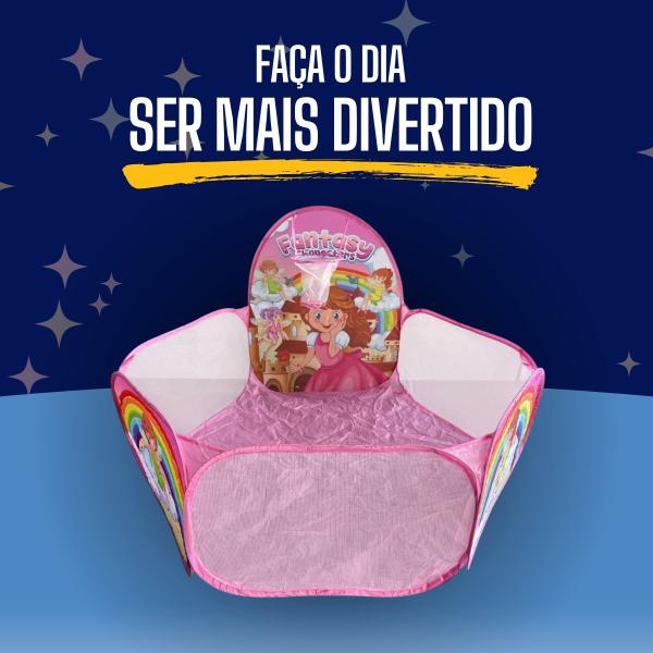 Imagem de Piscina De Bolinhas Girafa Azul Infantil C/ Cesta Basquete