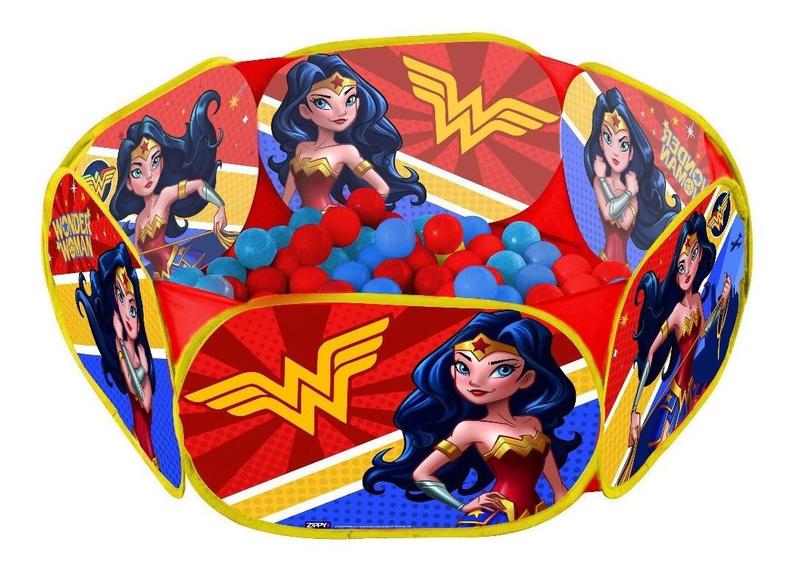 Piscina de bolinhas mulher maravilha c/ 100 bolinhas portátil zippy toys - ZIPPYTOYS Imagem de Piscina de bolinhas mulher maravilha c/ 100 bolinhas portátil zippy toys