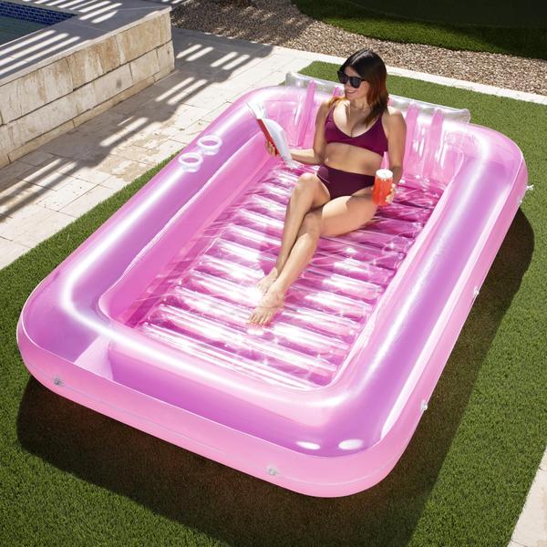 Imagem de Piscina de bronzeamento inflável Lounge Float Sloosh XL rosa 85x57cm