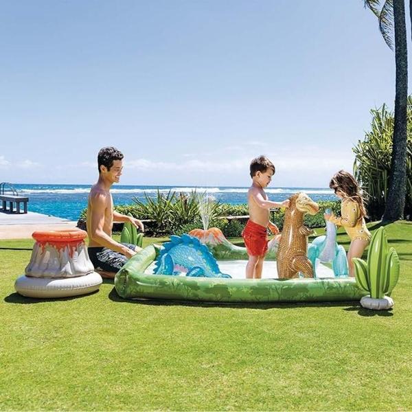 Imagem de Piscina Dinossauros Infláveis Com Difusor E Bolas Intex 410L