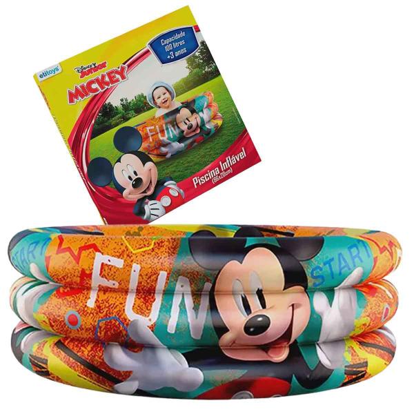 Imagem de Piscina Do Mickey Inflável Infantil 100 Litros Original Disney Etitoys Para Água Ou Bolinhas