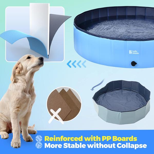 Imagem de Piscina dobrável de plástico rígido BELLOCHIDDO para cães/crianças 32x20cm