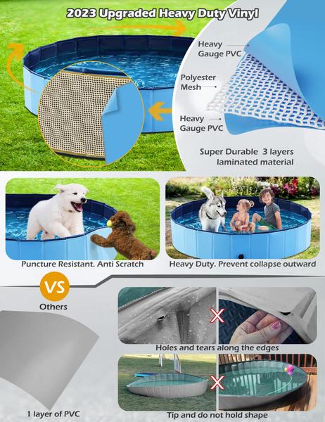 Piscina dobrável para cães e animais de estimação Jasonwell dobrável 48 cm azul Imagem de Piscina dobrável para cães e animais de estimação Jasonwell dobrável 48 cm azul