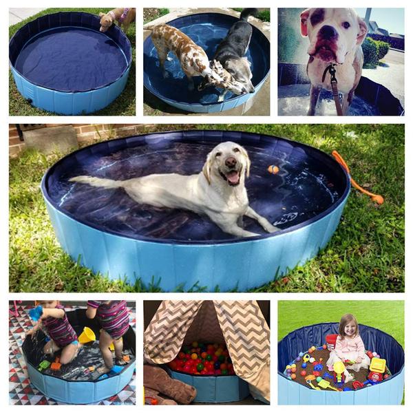 Piscina dobrável para cães e animais de estimação Jasonwell dobrável 48 cm azul Imagem de Piscina dobrável para cães e animais de estimação Jasonwell dobrável 48 cm azul