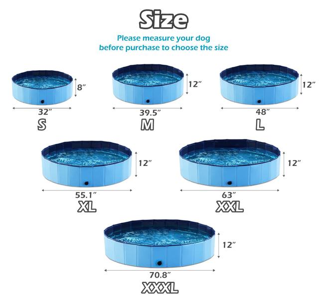 Piscina dobrável para cães e animais de estimação Jasonwell dobrável 48 cm azul Imagem de Piscina dobrável para cães e animais de estimação Jasonwell dobrável 48 cm azul