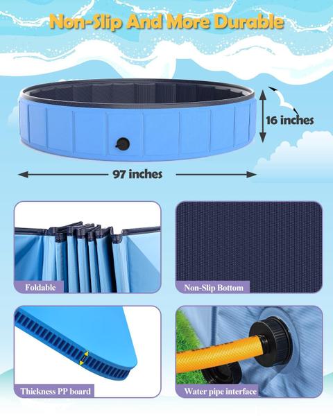 Piscina dobrável para cães Instraella Extra Large 97x40cm para cães grandes Imagem de Piscina dobrável para cães Instraella Extra Large 97x40cm para cães grandes