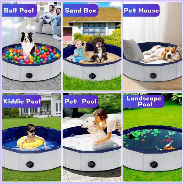 Imagem de Piscina dobrável para cães StarOcean Portable para cães pequenos, cinza