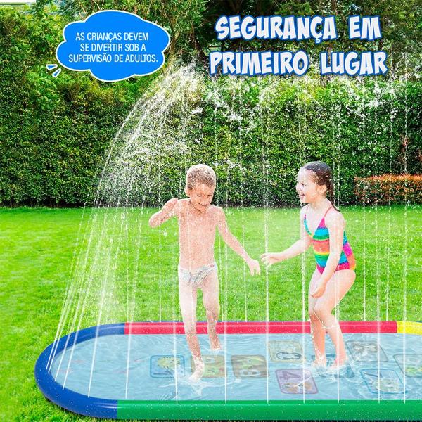 Imagem de Piscina Esteira Chafariz Infantil Bebê Criança Antiderrapante Brinquedo Interativo ao Ar Livre Splash Sprinkler Fonte