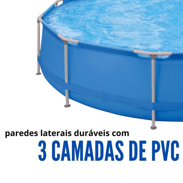 Imagem de Piscina Estruturada Redonda 10550 Litros 4.2m x 84cm Reforçada Azul + Filtro 110V Importway Iwpi-003