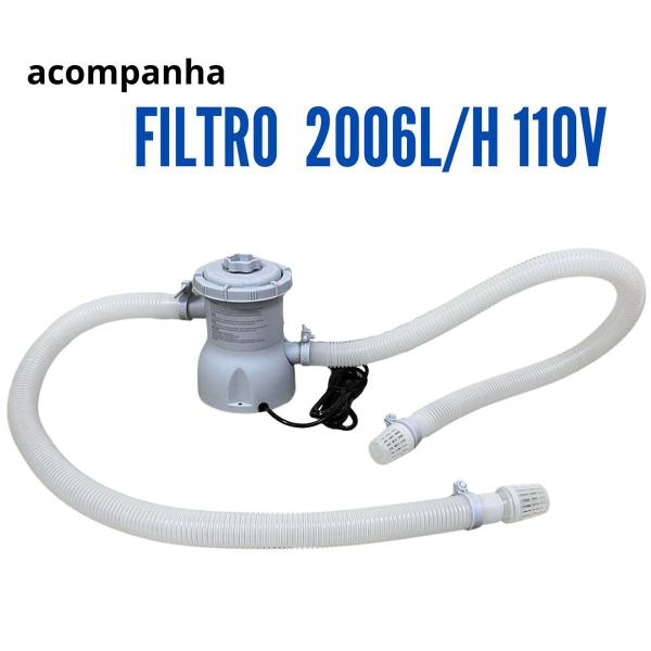 Imagem de Piscina Estruturada Redonda 10550 Litros 4.2m x 84cm Reforçada Azul + Filtro 110V Importway Iwpi-003