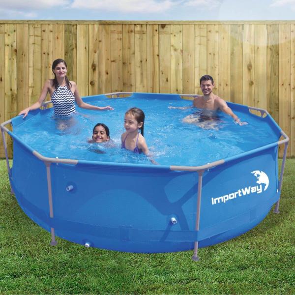 Imagem de Piscina Estruturada Redonda 5200 Litros 3m x 76cm Azul Importway Iwpbe5200