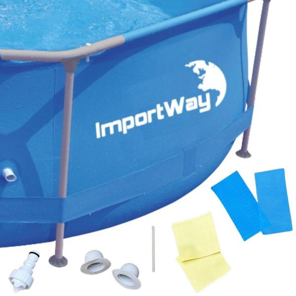 Imagem de Piscina Estruturada Redonda 5200 Litros 3m x 76cm Azul Importway Iwpbe5200