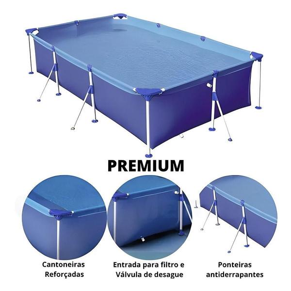 Imagem de Piscina Estruturada Retangular Premium 3700L 3,70m x 2,42m 001023 Mor