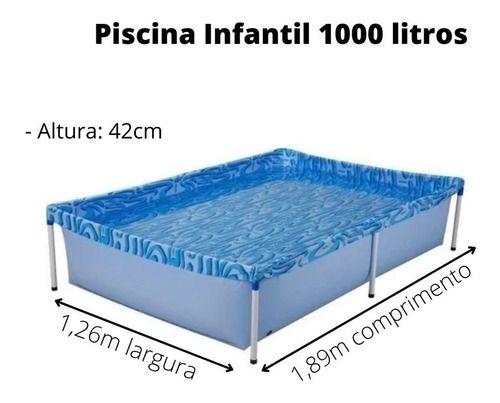 Imagem de Piscina Estrutural Retangular Mor 1000 Litros Azul Água