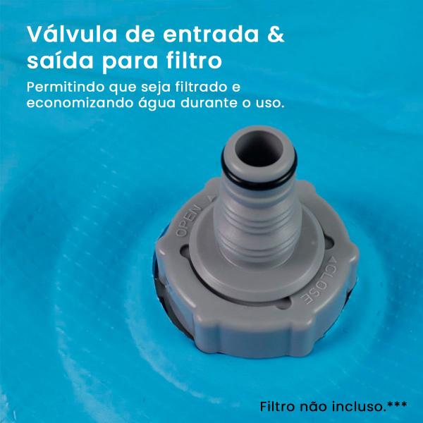 Imagem de Piscina Familiar 2700L Inflável Desmontavel Com Válvula de Deságue