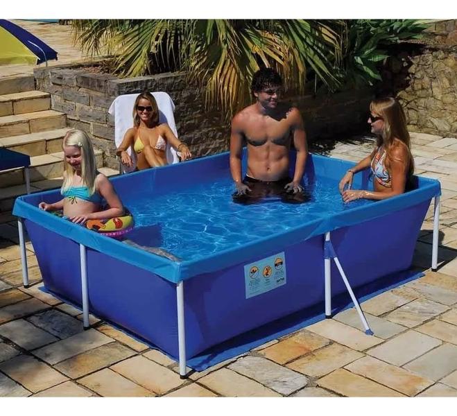 Imagem de Piscina Grande Retangular 2000 Litros Quintal Infantil Mor