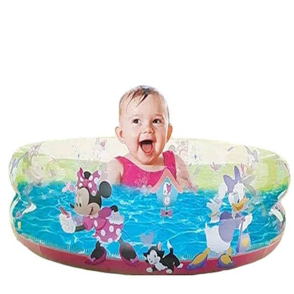 Imagem de Piscina Infantil 70 Litros Minnie Rosa Menina Bebe Banheira m70 Inflador