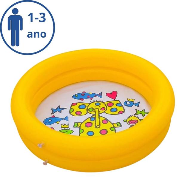 Imagem de Piscina Infantil Banheira Bebe 46 Litros Amarela Verão Féria