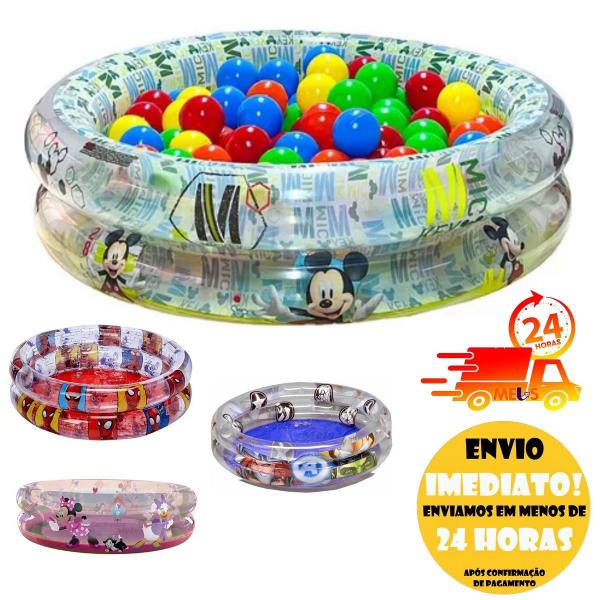 Imagem de Piscina Infantil Banheira Inflável 70 Litros Etitoys Minnie Mickey Frozen Homem de Ferro Homem Aranha