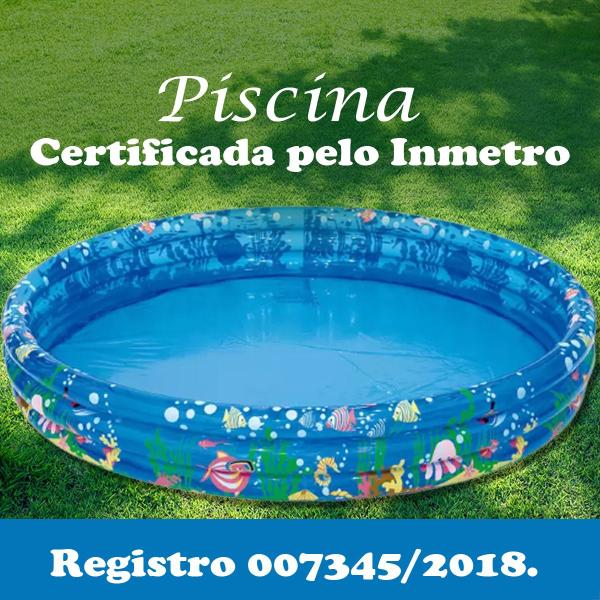 Imagem de Piscina infantil com 3 aneis inflaveis fundo do mar 253l