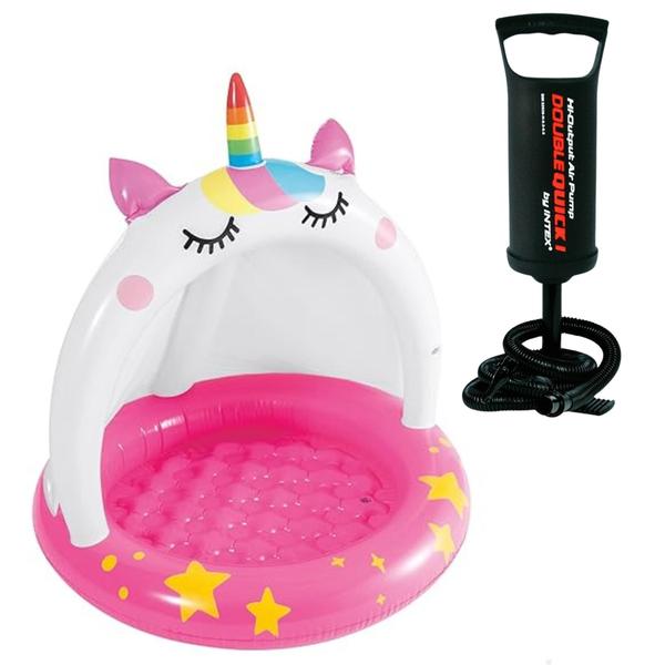 Imagem de Piscina Infantil Com Cobertura 45L e Bomba De Ar Manual 29Cm