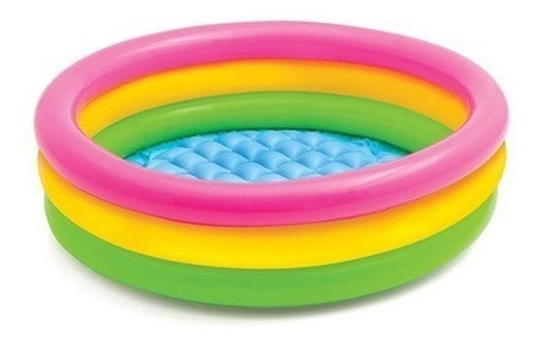 Imagem de Piscina Infantil Com Fundo Fofo Colorida 56 Litros Verão