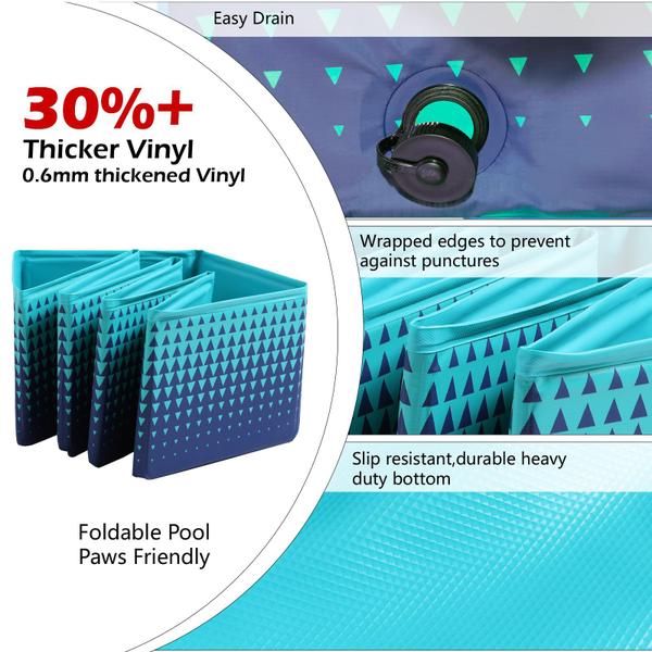 Piscina infantil dobrável para cães Jasonwell, plástico rígido, 150 cm Imagem de Piscina infantil dobrável para cães Jasonwell, plástico rígido, 150 cm