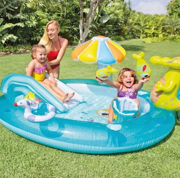 Imagem de Piscina Infantil Escorredor Playground Intex Jacaré