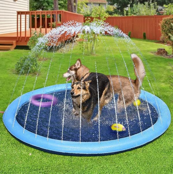 Imagem de Piscina Infantil Esteira C/ Chafariz Jato D'Água PVC Reforçado 170cm Circular P/ Crianças e Animais