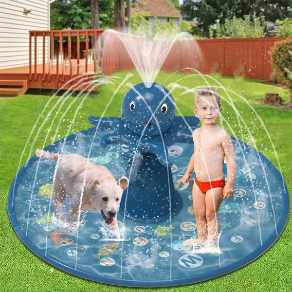 Imagem de Piscina Infantil Esteira C/ Chafariz Jato D'Água PVC Reforçado 170cm Circular P/ Crianças e Animais