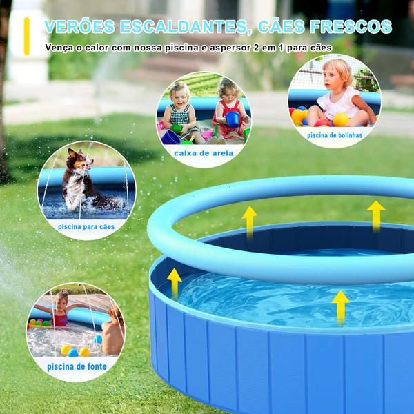 Imagem de Piscina Infantil Esteira C/ Chafariz Jato D'Água PVC Reforçado Circular P/ Crianças e Animais