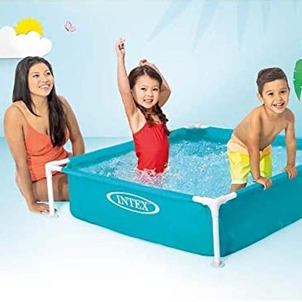 Piscina Infantil Estrutural Retangular Azul 337l - Intex Imagem de Piscina Infantil Estrutural Retangular Azul 337l - Intex