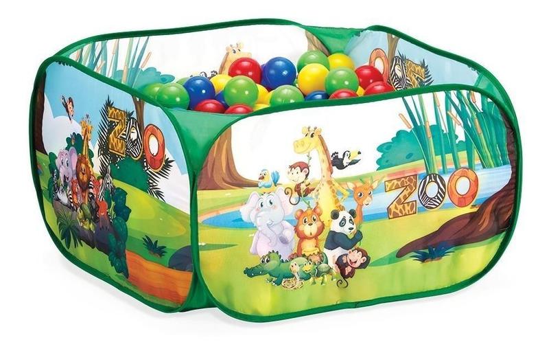 Imagem de Piscina Infantil Grande Quadrada Com Bolinhas Zoo