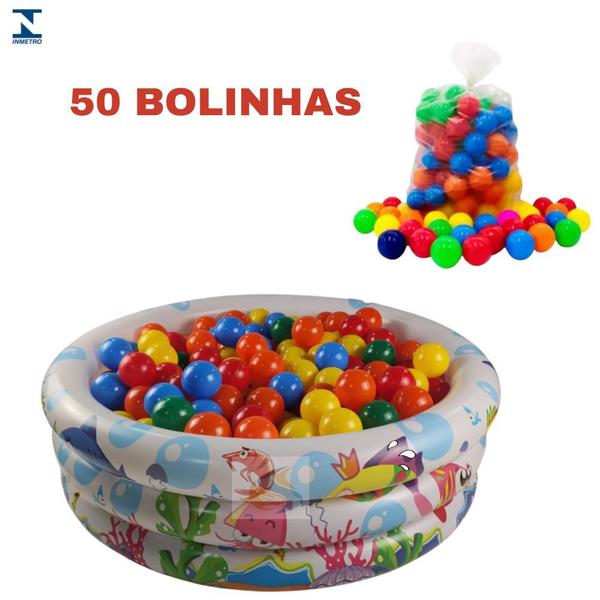 Piscina Infantil Inflável 100 Litros Colorida + 50 Bolinhas - Wellmix Imagem de Piscina Infantil Inflável 100 Litros Colorida + 50 Bolinhas