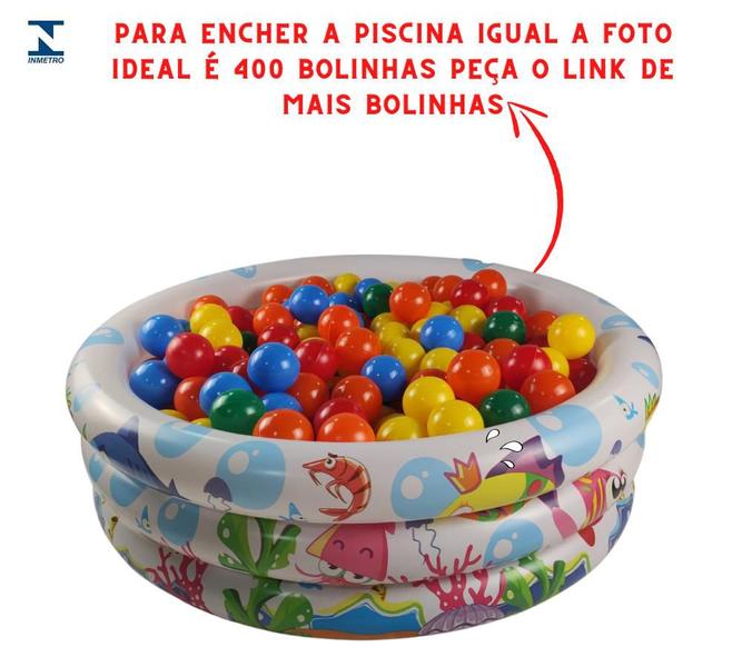 Piscina Infantil Inflável 100 Litros Colorida + 50 Bolinhas - Wellmix Imagem de Piscina Infantil Inflável 100 Litros Colorida + 50 Bolinhas