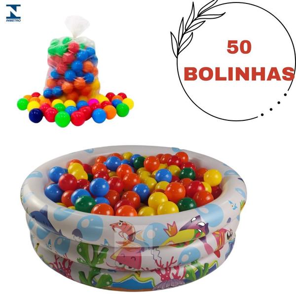 Imagem de Piscina Infantil Inflável 100 Litros Colorida + 50 Bolinhas