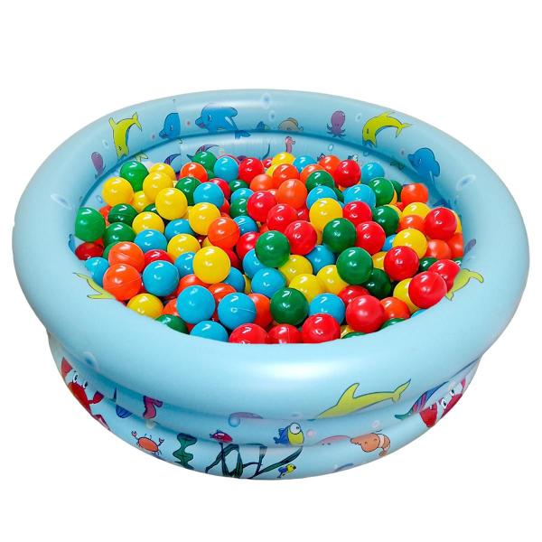 Imagem de Piscina Infantil Inflável 100 litros Colorido + 100 Bolinhas