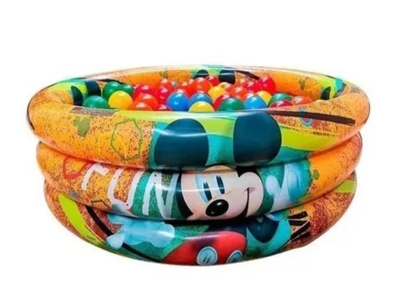 Piscina Infantil Inflável 100 Litros mickey + 50 Bolinhas - Etitoys Imagem de Piscina Infantil Inflável 100 Litros mickey + 50 Bolinhas