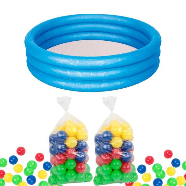 Imagem de Piscina Infantil Inflável 101 Litros Play 3 Anéis Bestway + 2x Bolinhas plásticas