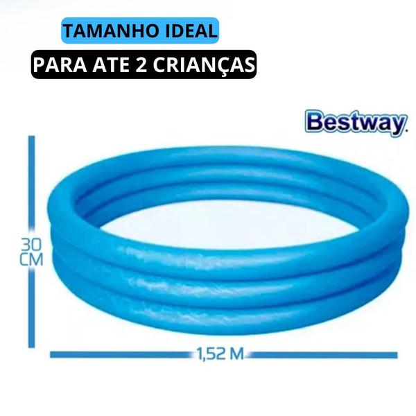 Imagem de Piscina Infantil Inflável 282 Litros 3 Anéis Grande Banheira Verão Bestway