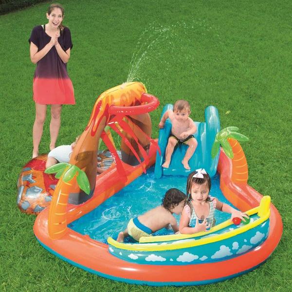 Imagem de Piscina Infantil Inflável Bestway Vulcão Interativa 208L