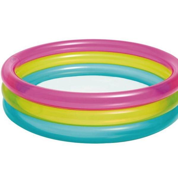 Imagem de Piscina Infantil Inflável Colorida Anéis 63L Intex