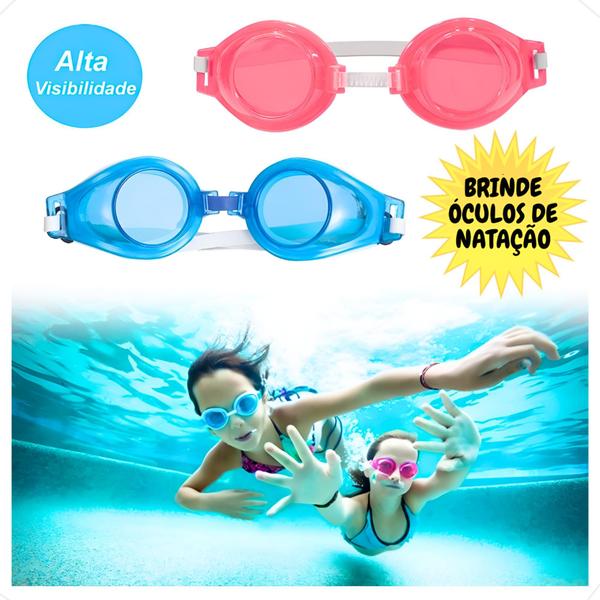 Imagem de Piscina Infantil Inflável Criança Estampa Fundo do Mar 180 Litros+Óculos de Natação Kids