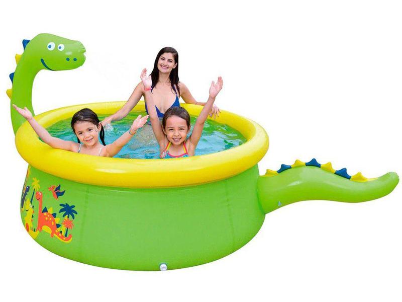 Imagem de Piscina Infantil Inflável Jilong 1400L Redonda - Dinossauro